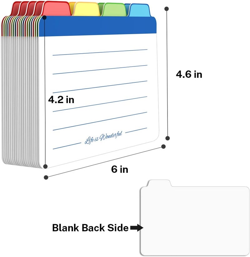Neando Index Cards Guide Dividers 4x6 inches, The Blank Index Cards Guide, 1/4 Cut Tabbed Note Cards, File and Recipe Guides, 400gsm Paper, Assorted Colors, 40 Counts - Image 4